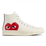 CDG Converse Big Heart High White Top