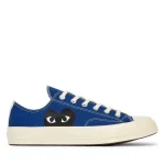 CDG Converse Black Heart Blue Top Low