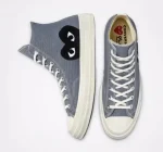 CDG Converse Black Heart High Grey Top