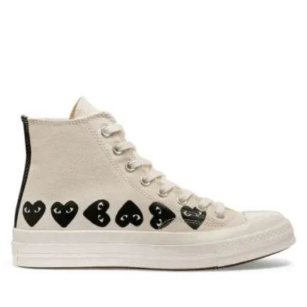CDG Converse Multi Hearts High White Top