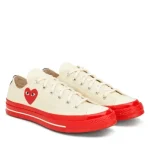 CDG Converse Red Sole (Beige) Low Top