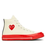 CDG Converse Red Sole High (Beige)Top