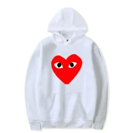 CDG Hoodie With Big Heart Red