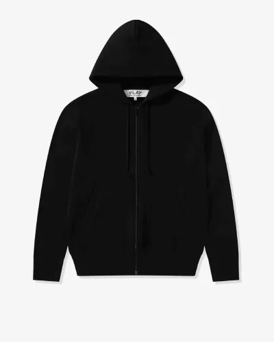 CDG Play Black Heart Zip Black Hooded