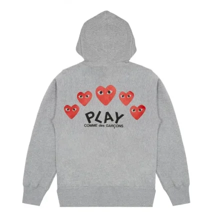 CDG Play Multi Logo Printed Hoodie on Back