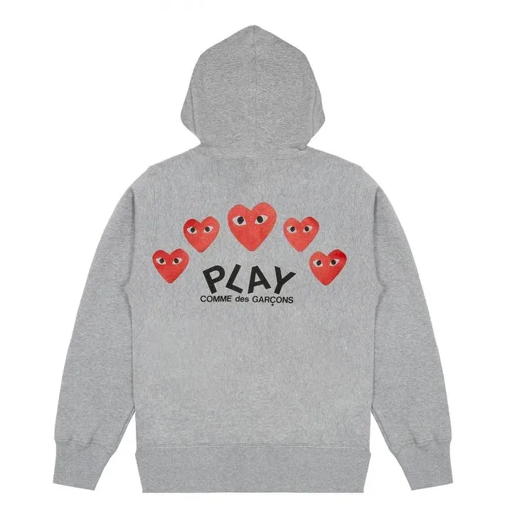 CDG Play Multi Logo Printed Hoodie on Back