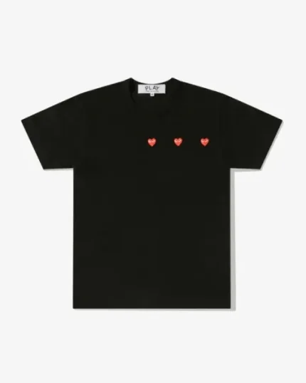 CDG Play Multi Red Heart Black T-Shirt