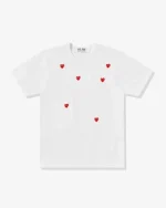CDG Play Multi Red Heart White T-Shirt
