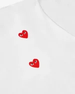 CDG Play Multi Red Heart White T-Shirt