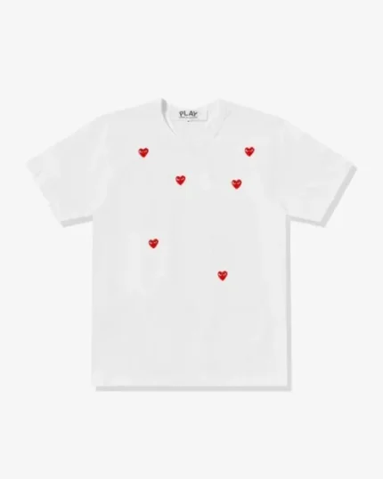 CDG Play Multi Red Heart White T-Shirt