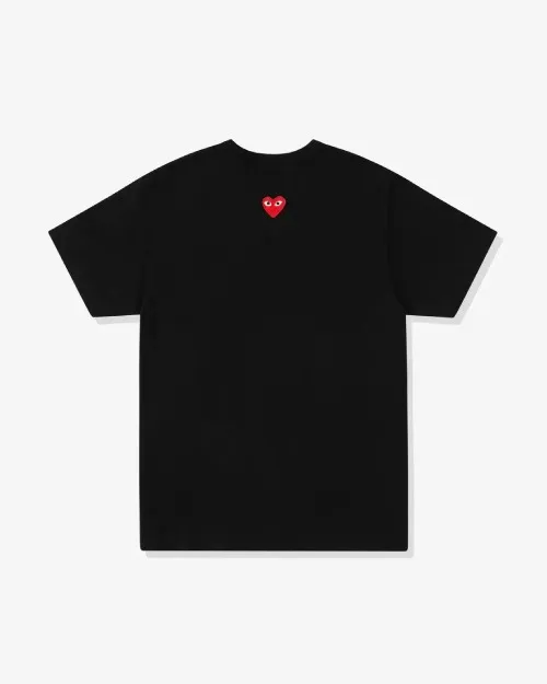CDG Play Unisex Reverse Black Red Heart T-Shirt