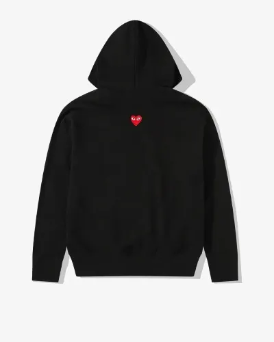 CDG Play Unisex Reverse Red Heart Hooded Zip