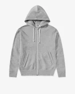 CDG Play Unisex Reverse Red Heart Zip Hooded Grey Sweatshirt