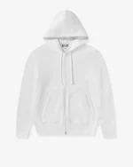 CDG Play Unisex Reverse Red Heart Zip Hooded White Sweatshirt