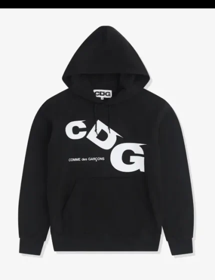 CDG Printed Logo Black Hoodie