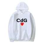 CDG Red Heart Front Hoodie Print