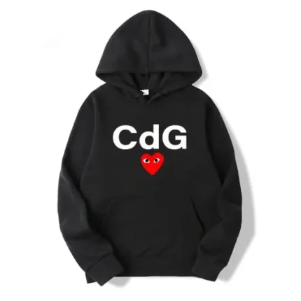 CDG Red Heart Front Hoodie Print