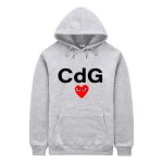 CDG Red Heart Front Hoodie Print