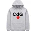 CDG Red Heart Front Hoodie Print