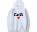 CDG Red Heart Front Hoodie Print
