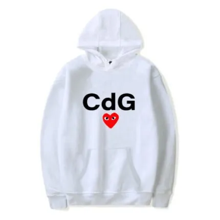 CDG Red Heart Front Hoodie Print